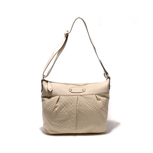 Coach Embossed In Monogram Medium White Crossbody Bags DGQ - Click Image to Close